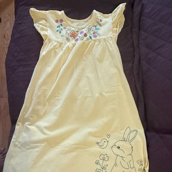 Pre-Loved Little Kids Ruffle Sleeve Cotton Casual Bunny Tunic 8yo - Picture 8 of 8